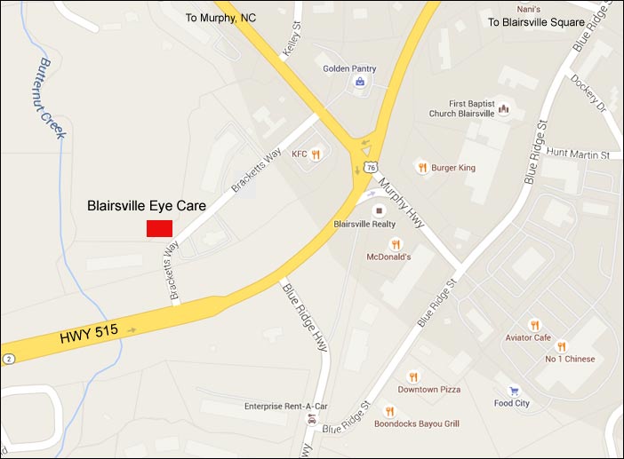Blairsville Eye Care Location Map